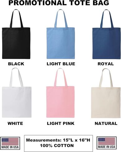 Pack of 10 | 50 | 100 | 250 Promotional Tote Bags with Custom Logo,Custom Tote Bag in Bulk, Text or Image, Bulk Custom Logo Tote Bag, Custom Bags for Business,Reusable Shopping Tote Bags for Grocery in Saudi Arabia