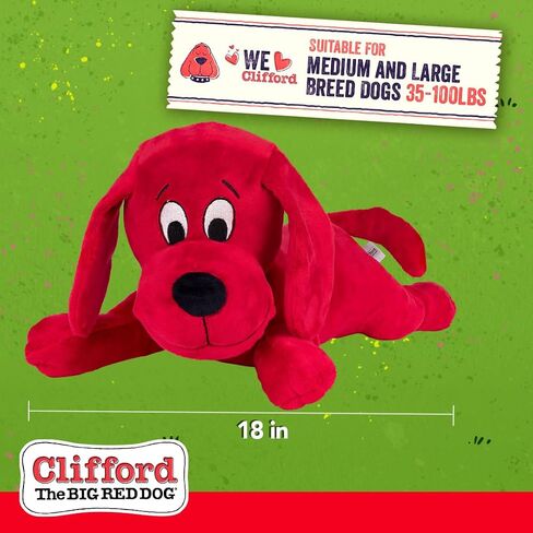 Clifford® Snuggle Buddy 14" Plush Dog Toy | Cozy Dog Stuffed Animals Play Toy for Medium to Large Dogs | Comfort, Squeakers, Crinkle, Interactive Bonding in Saudi Arabia