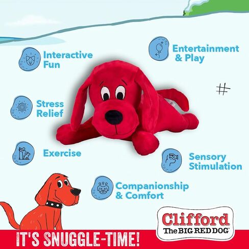 Clifford® Snuggle Buddy 14" Plush Dog Toy | Cozy Dog Stuffed Animals Play Toy for Medium to Large Dogs | Comfort, Squeakers, Crinkle, Interactive Bonding in Saudi Arabia