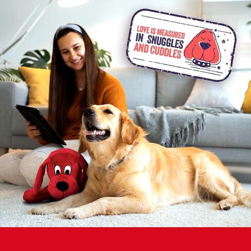 Clifford® Snuggle Buddy 14" Plush Dog Toy | Cozy Dog Stuffed Animals Play Toy for Medium to Large Dogs | Comfort, Squeakers, Crinkle, Interactive Bonding in Saudi Arabia