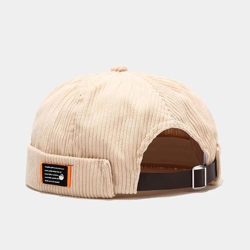 Mens Docker Cap Brimless Hats Skull Cap Sailor Caps Adjustable Rolled Cuff Retro Womens Beanie Hat in Saudi Arabia