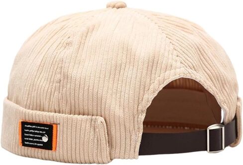 Mens Docker Cap Brimless Hats Skull Cap Sailor Caps Adjustable Rolled Cuff Retro Womens Beanie Hat in Saudi Arabia
