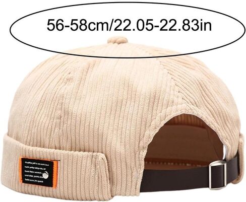 Mens Docker Cap Brimless Hats Skull Cap Sailor Caps Adjustable Rolled Cuff Retro Womens Beanie Hat in Saudi Arabia