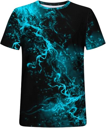 Muscularfit T Shirts for Man Big and Tall Short Sleeve Casual Athletic Shirts Funny 3D Flame Print Graphic Tee Shirts for Men in Kuwait