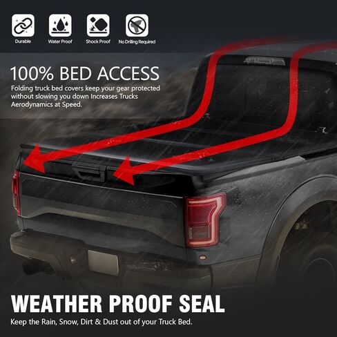 DNA Motoring TTC-RU-005 Soft Vinyl Roll-Up Tonneau Cover Compatible with 99-16 F-250 F-350 F-450 Super Duty 6.5Ft Fleetside Bed in Saudi Arabia
