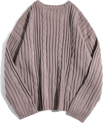 ZAFUL Mens Sweaters Casual Crewneck Textured Long Sleeve Color Block Vintage Knit Pullover Tops in Saudi Arabia