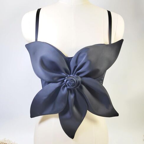 حزب المرأة المحصول الأعلى ثلاثي الأبعاد للزهور bustier الخروج من ملهى ليلي حفلة Y2K أكمام سباغيتي حزام كامي قمم كامي in Kuwait