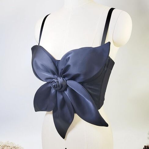حزب المرأة المحصول الأعلى ثلاثي الأبعاد للزهور bustier الخروج من ملهى ليلي حفلة Y2K أكمام سباغيتي حزام كامي قمم كامي in Kuwait