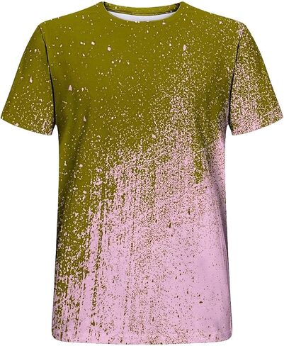 Muscularfit T Shirts for Man Big and Tall Short Sleeve Casual Athletic Shirts Funny 3D Flame Print Graphic Tee Shirts for Men in Kuwait