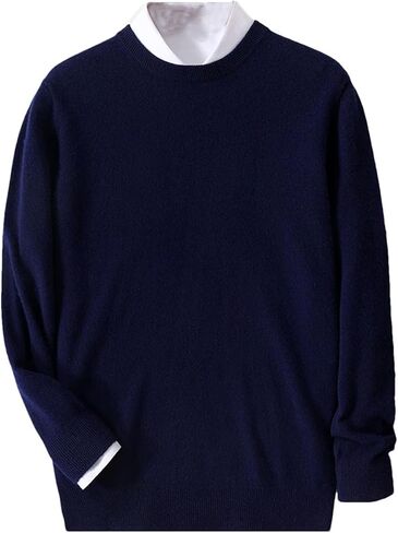 Men Wool Crewneck Knitted Pullover Casual Sweater Loose Warm Pullover Slim Fit Knitted Sweater in Saudi Arabia