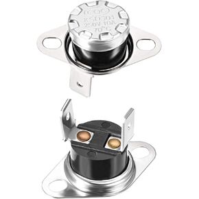 uxcell KSD301 Thermostat 70°C/158°F 10A Normally Open N.O Adjust Snap Disc Temperature Switch for Microwave Oven Coffee Maker 2pcs