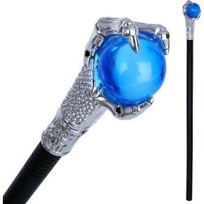 Halloween Costumes Walking Canes Blue Fire Dragon Claw Orb Wands Walking Stick Staff Photo Prop Accessory Decorations