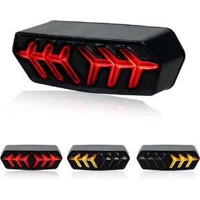 QUASCO LED Brake Tail Light with Turn Signals Motorcycle Taillight Compatible with Honda Grom MSX125 CB650F CB650R CBR650F CTX700N, Smoked Lens