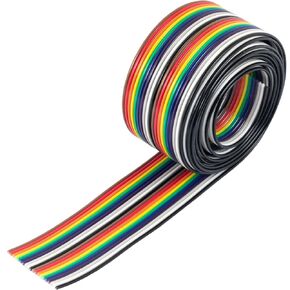 IDC Flat Ribbon Cable 20 Pin Rainbow Color 20 Wire 1.27mm Pitch Length About 15FT
