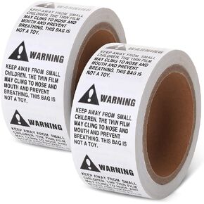 Warning Suffocation Labels 2" x 2" Rolls of 500 (12 Rolls)