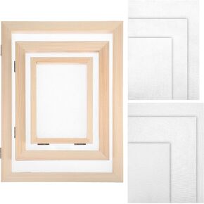 Wooden Paper Making Screen, 3 Size Paper Making Mold Frame with Mesh and Cloth, Wood Papermaking Mould Papermaking Supplies for DIY Paper Craft