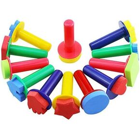 12pcs Assorted EVA Sponge Painting Stamper Foam Sponge Brush Painting Tools for Painting Drawing Crafts and DIY
