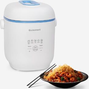 Blue Mini Rice Cooker Small 1 Cup-2 Cup Non-Stick Coated Insert Food Steamer Kitchen Appliances Includes Vegetable Steamer