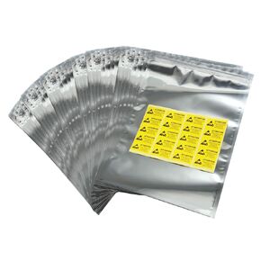 MWRF Source 100 PC Zip Lock Anti-Static Bag and Labels for Electronic Devices, 6x8 inches, 152x203 mm