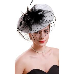 Cizoe Fascinators for Women Kentucky Derby Headpiece Tea Party Hats with Veil Wedding Headware Bridal Headpiece