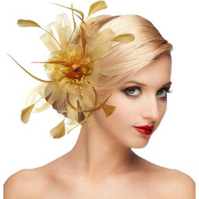 dressfan Fascinator Hat Headpiece Womens 20s 50s Vintage Accessories Headwear for Kentucky Derby/Wedding/Cocktail/Tea Party