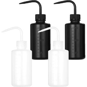 Tattoo Wash Bottles 4Pcs 250ml Safety Cleaning Bottle Watering Tool Plastic Squeeze Bottle for Medical Lab, Tattoo Supplies, Plant Irrigation Squeeze Sprinkler Bottle(White)