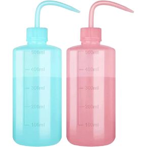 Tatoo Lash squeeze Bottle,Safety Rinse Bottle, Plastic Squeeze Medical Lab Washing Bottle (2*pink, 250ml)