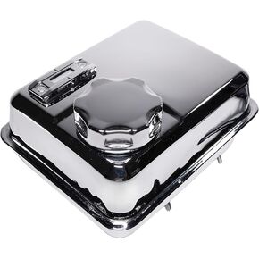 4L Chrome Stainless Gas Fuel Tank W/ Fuel Gauge & Petcock for Predator 212 Hemi Engine, Coleman CT200U BT200X 196cc Mini bike, Baja Massimo warrior MB200, Honda GX160 GX200 Motor