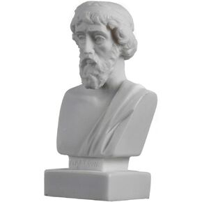 Plato Bust Greek Father of Philosophy Statue Alabaster Handmade Head Sculpture