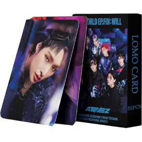 ATEEZ Album photocards 55 Pcs ATEEZ New AlbumTHE World EP.FIN Will lomo Cards ATEEZ Album Postcards ateez photocards Set