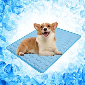 Dog Cooling Mat, Washable Pet Bed Crate Mat, Non-Slip&Foldable Ice Silk Cooling Mat for Extra Large Dogs, Cats, Kids and Adults-28 x 22 Inches