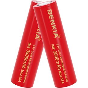 18650 Rechargeable Battery 3500mAh 3.7Volt Flat Top 2 Pack Large Capacity 18650 Batteries for Headlamp Led Flashlight