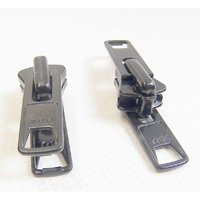 Zipper Repair Kit - #10 Black Boat Canvas Vislon Double Metal Pull Tab Zipper Sliders - Double Metal Pull Tab Zipper Sliders - 2 Sliders Per Pack - Color Black - Made in The United States
