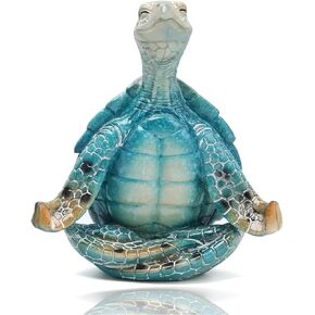 Sea Turtle Meditation Yoga Decor-Meditation Yoga Turtle Decor-Garden Statue Meditating Sea Turtle Sculptures for Collection, Zen Yoga Turtle Figurine for Home Office Decorations