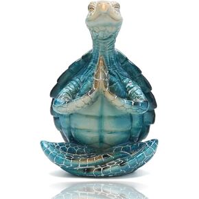 Sea Turtle Meditation Yoga Decor-Meditation Yoga Turtle Decor-Garden Statue Meditating Sea Turtle Sculptures for Collection, Zen Yoga Turtle Figurine for Home Office Decorations