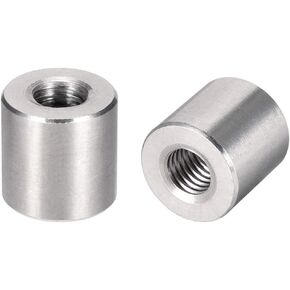 uxcell Round Connector Nuts, M10x20mm Height Sleeve Rod bar Stud Nut Stainless Steel 304, Pack of 5