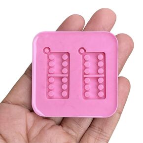 Domino Silicone Mold - Mold for Earrings - Mold for Keychain - Mold for Epoxy Resin - Mold for Charms - Mold for Clay