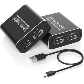 8K HDMI 2.1 Splitter 1 in 2 Out - 8K@60Hz 4K@120Hz One Input Two Output HDMI Duplicator Dual Monitors HD Copy Identical Display, 48Gbps, Dynamic HDR & VRR Mode, Plug Play for Xbox PS4 PS5 TV PC Laptop in Kuwait