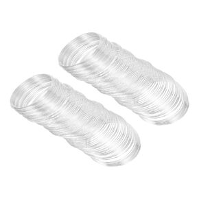 PATIKIL 100 Loops Memory Wire, 2pcs 1mm 18 Gauge Jewelry Wire Craft Wire Memory Steel Wire for Jewelry Making Bracelets Beading DIY Crafts, Silvery