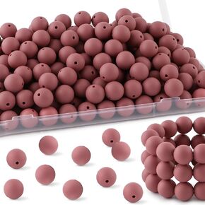 150Pcs 15mm Silicone Beads for Keychain Making Bracelet Necklace, Bulk Round Silicone Beads for Pens（White）