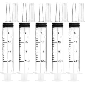 5 Pack 60ml Syringes with Cap, Sterile Syringe Individually Packaged for Labs, Liquid Measuring, Feeding Pets,Oil or Glue Applicator