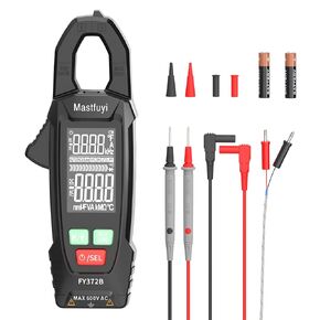 Digital Clamp Meter Multimeter Tester T-RMS 6000 Counts, Auto-ranging Voltage Amp Tester with NCV Measures AC/DC Voltage & Current, Resistance, Capacitance, Frequency, Continuity, Live Wire