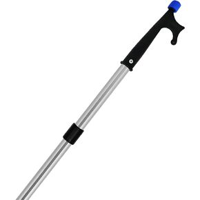Rainier Supply Telescoping Boat Hook Nylon Tip, Adjustable 55-98 inch/4.5 ft - 8 ft for Docking & Retrieving, Floating & Lightweight Anodized Aluminum Pole with Threaded End for Boating Accessories