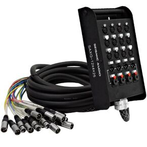 Seismic Audio - SAXQ-12x4x25 - 12 Channel 25' XLR Snake Cable with XLR and 1/4" Returns on the Box
