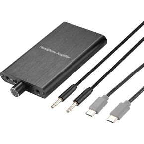 Headphone Amplifier with Bass Boost, Support 3.5mm AUX and Type-C 16-600Ω Headphone -3.5mm Stereo Audio Out, GAIN, Bass for Mac, Phones, iPad, MP3, MP4 and Computers,Xbox one,PS4,PS5 Controller