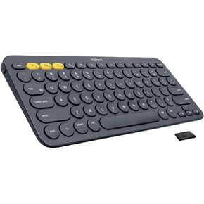 Logitech K380 Bluetooth Keyboard – Windows, Mac, Chrome OS, Android, iPad, iPhone, Apple TV Compatible – with Flow Cross, Dark Grey, Bulk Packaging