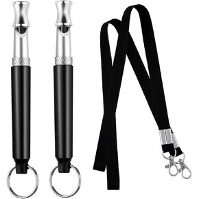 Dog Whistle with Strap Lanyards – 2 Pack Ultrasonic Silent Dog Whistle to Stop Barking Neighbour’s Dog – Stainless Steel High Frequency Professional Adjustable Dog Training Whistles in Saudi Arabia