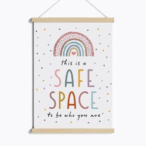 This is a Safe Space to Be Who You Are, Calming Corner Poster, Safe Space Wooden Hanging Poster, Mental Health Poster, Social Worker Sign, Classroom Decor, Classroom Poster