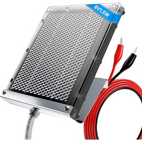 POWOXI Solar Panel for Deer Feeder 6V 1.5W Waterproof Solar Battery Charger with Mounting Bracket Alligator Clip Feeder Solar Panel 6 Volt Solar Panel