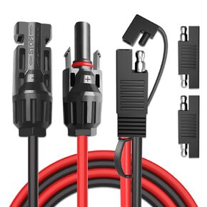 Goupchn Solar Panel Connectors to SAE Adapter Cable 10AWG Solar to SAE PV Extension Wire with 2PCS SAE to SAE Polarity Reverse Adapters for RV, Caravan, Solar Panels, Battery Charger Kit